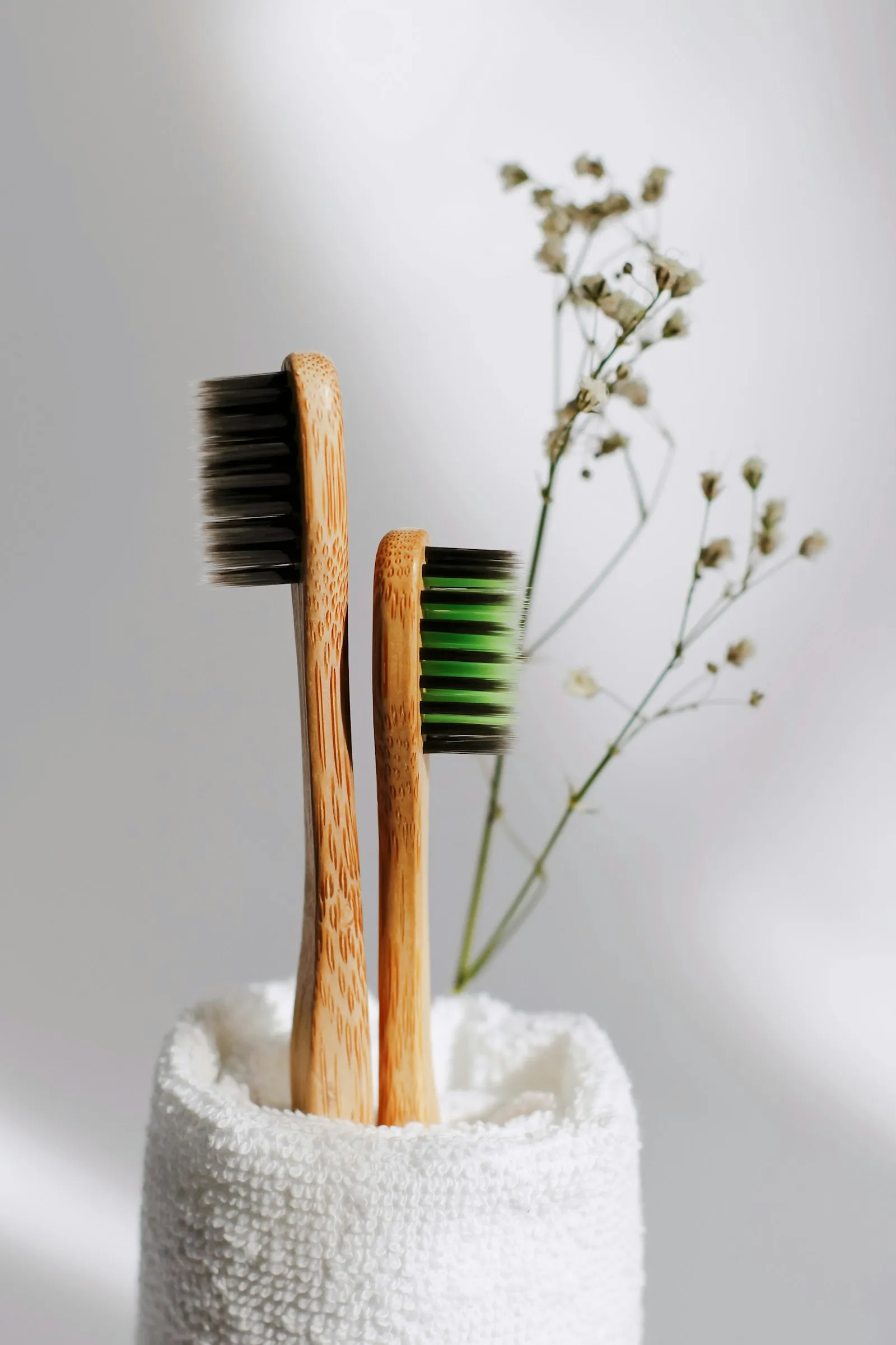 Cepillos de bambú, limpieza dental